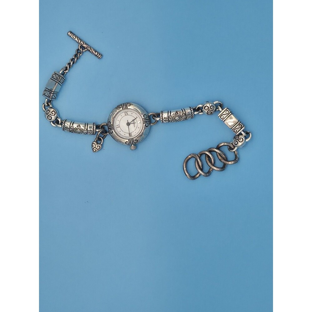 Brighton Silver Marrakesh Quartz Watch Bracelet Toggle Clasp New Battery